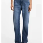 Regular-fit jeans in blue marbled denim