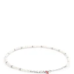 Pearl necklace with irregular metal beads