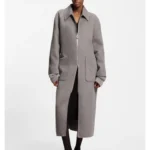 Belted coat in double-faced fabric