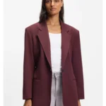 Oversized-fit blazer with belt