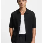 Regular-fit shirt with ribbed structure