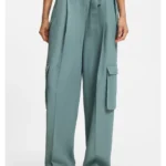 Relaxed-fit paperbag trousers in drapey twill