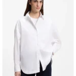 Oversized-fit blouse in cotton poplin