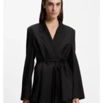 Relaxed-fit blazer in wool-blend gabardine