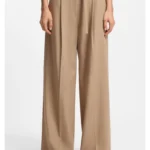 Pleat-front trousers with buckled belt