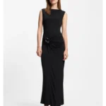 Wrap-effect dress with buckle detail