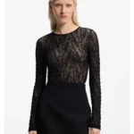 Slim-fit bodysuit in stretch lace