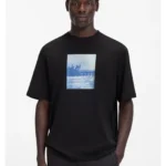 Cotton-jersey T-shirt with printed artwork