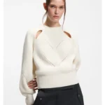 Relaxed-fit sweater with open-work knit