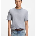 T-shirt in structured cotton and silk