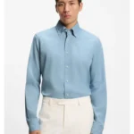 Regular-fit shirt in Italian-made denim