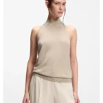 Knitted mock-neck top in superfine yarn