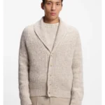 Knitted cardigan in cashmere and wool