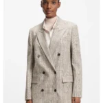 Regular-fit blazer in checked stretch wool
