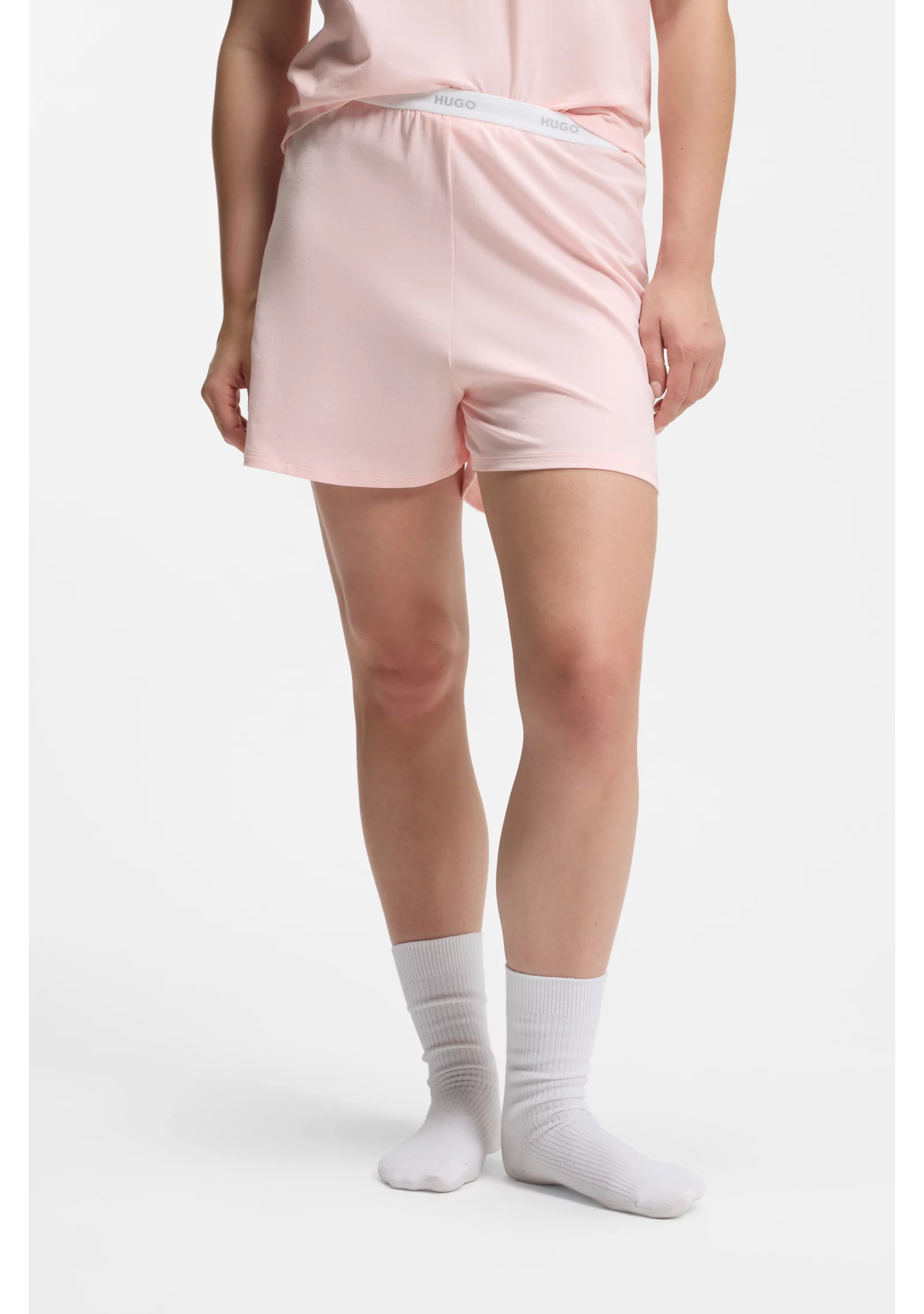 hbeu50555600_688_350 Logo-waistband pyjama shorts in stretch-cotton jersey - Image 1