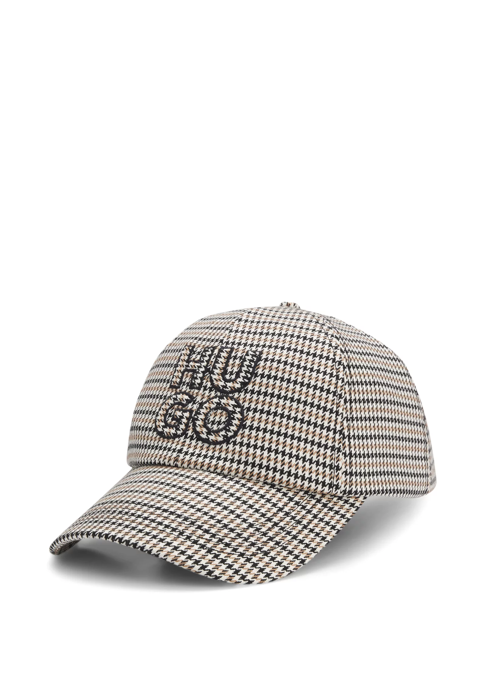 hbeu50555788_971_230 Houndstooth cap with stacked logo - Image 1