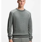 Wool-blend sweater with ribbed knit