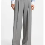 Regular-fit wide-leg trousers in melange stretch fabric