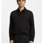 Oversized-fit overshirt in soft twill with side pockets
