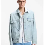Loose-fit jacket in vintage-blue denim