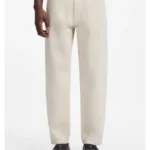 Relaxed-tapered-fit jeans in ecru denim