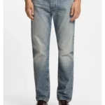 Blue jeans in stonewashed Japanese denim