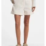 Stretch-cotton shorts with turn-up hems
