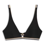 Triangle bra with signature-stripe elastic