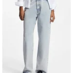 Loose-fit jeans in light-blue rigid denim