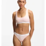 Stretch-cotton bralette with repeat logos