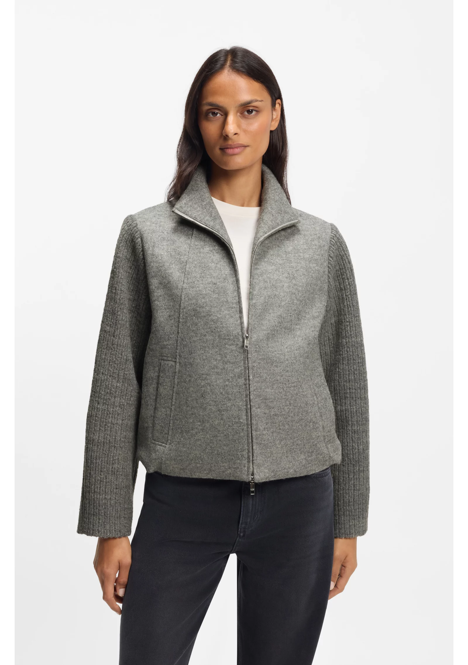 hbeu50557391_038_350 Modern-fit blazer in boiled virgin wool - Image 1