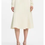 A-line wrap skirt in stretch cotton