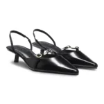 Slingback mules in brush-off leather