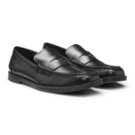 Stacked-logo loafers in faux leather