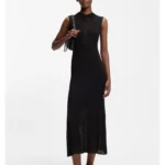 Ribbed dress with colour-blocked effect