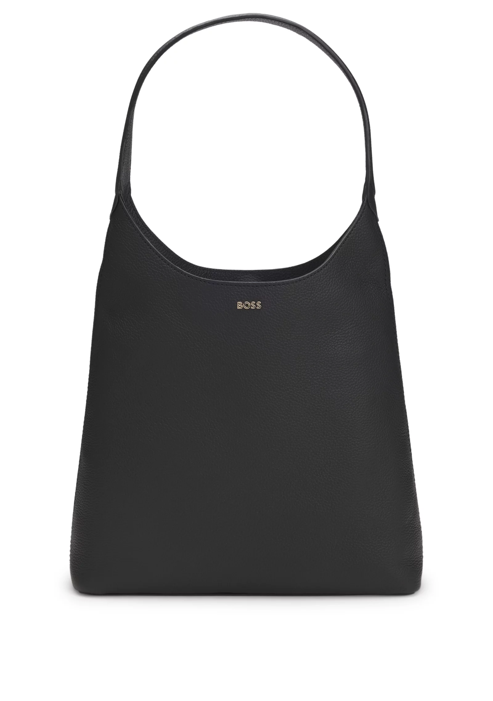 hbeu50557982_001_200 Hobo bag in leather with metallic logo lettering - Image 1