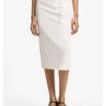 Pencil skirt with gold-tone chain belt