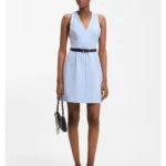 V-neck dress with seaming details