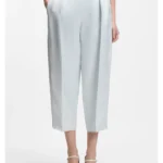 Relaxed-fit trousers in sateen with front pleats