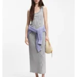 Slim-fit dress in stretch cotton with embossed logo