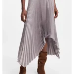 Plissé-pleat skirt in crinkle satin