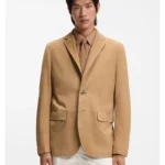 Suede blazer with AMF stitching