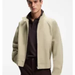 Zip-up bomber jacket in stretch cotton