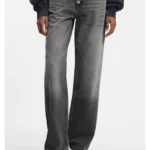 Straight-fit jeans in grey denim with buttoned fly