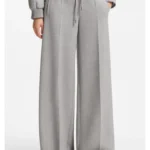 Oversized-fit trousers in melange stretch twill