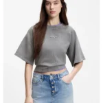 Relaxed-fit T-shirt in cotton terry with embossed logo