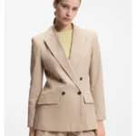 Regular-fit blazer in a pinstripe cotton blend