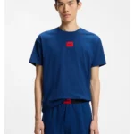 Stretch-cotton pyjamas with logo labels