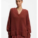 Cotton sweater with mesh structure
