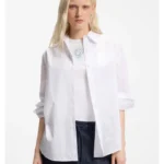 Oversized-fit blouse with burnout heart and logo print